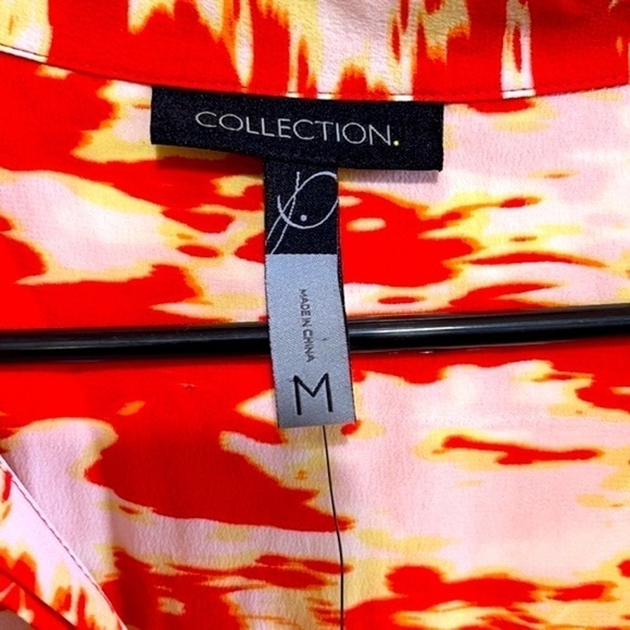 Collection P Orange Yellow 100% Silk Dress Size M - Picture 8 of 11